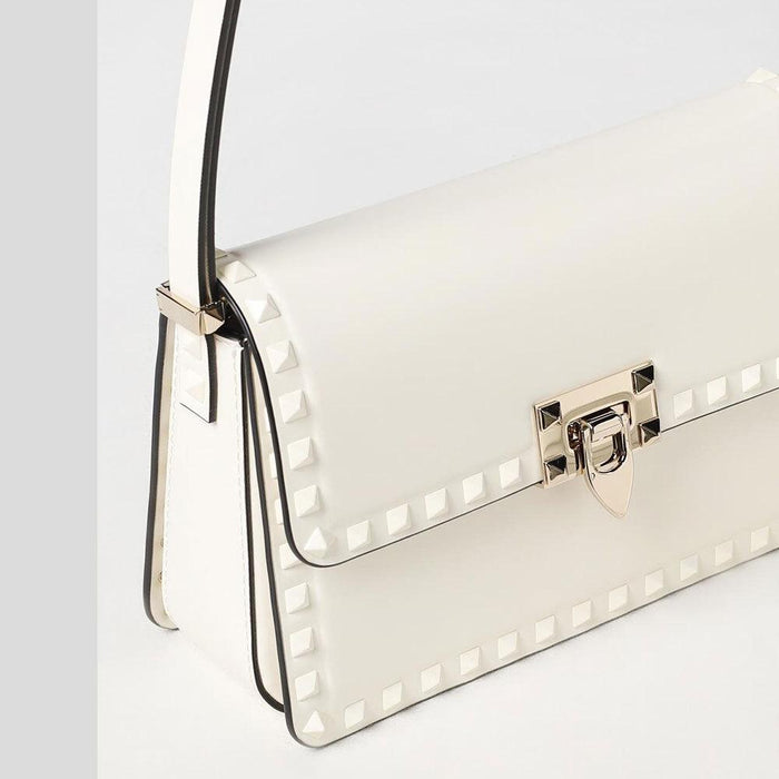 VALENTINO Rockstud Leather Shoulder Bag for Women Black