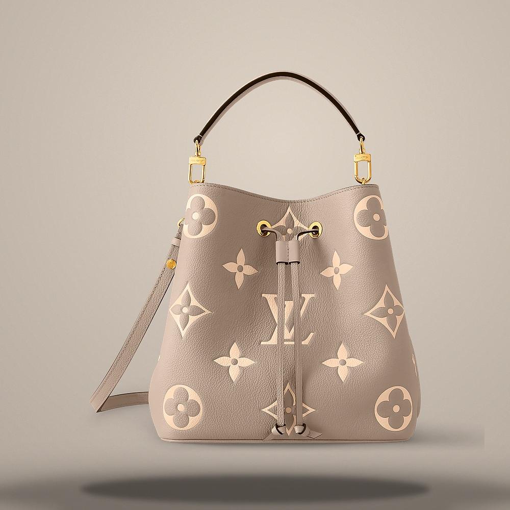 Louis Vuitton NeoNoe MM Tourterelle Gray Cream Shoulder Bag