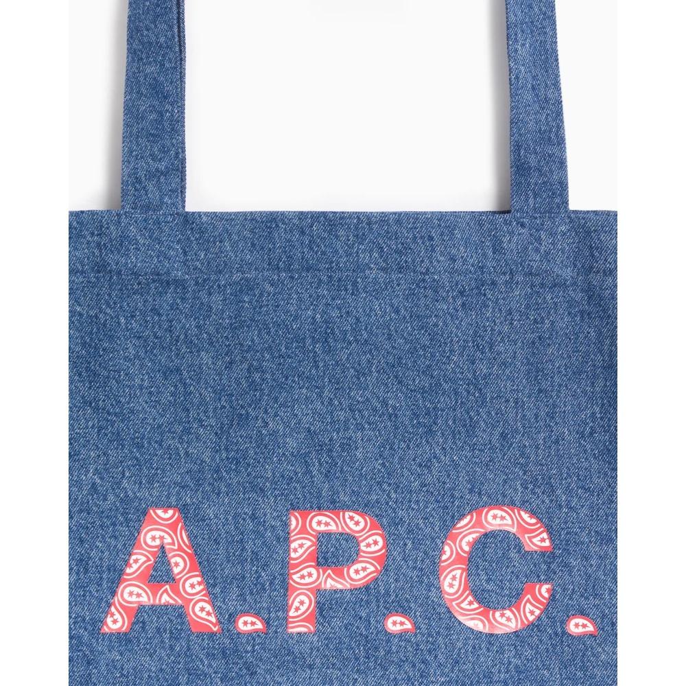 A.P.C. Denim Tote Bag Unisex Navy