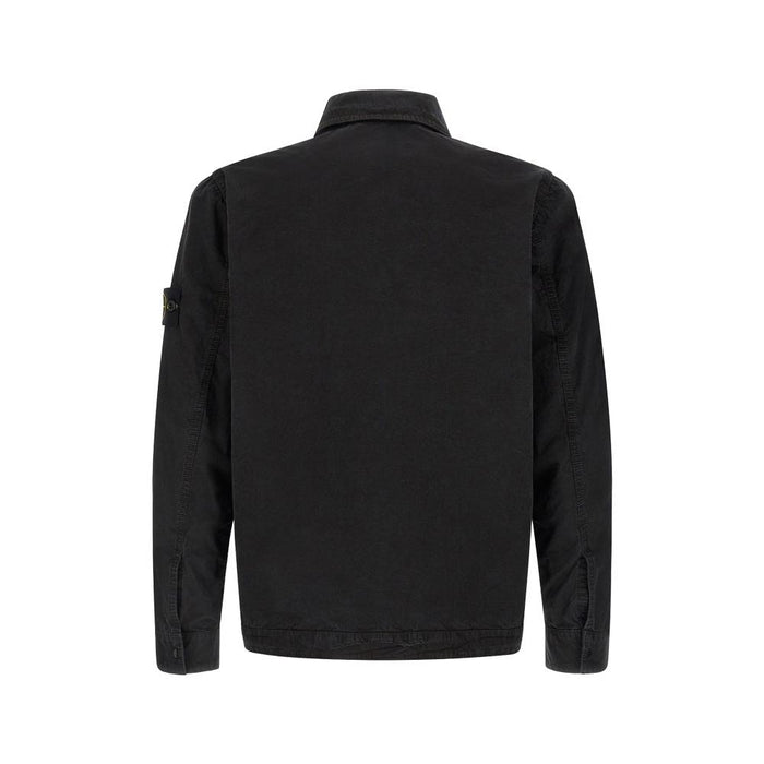 STONE ISLAND Brushed Zip-Up Overshirt Long Sleeve Shirt