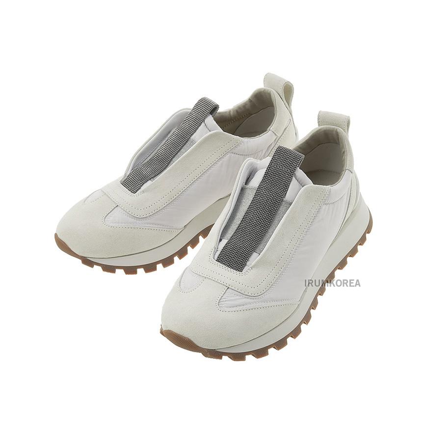 Brunello Cucinelli Women’s Precious Low-Top Sneakers White Leather