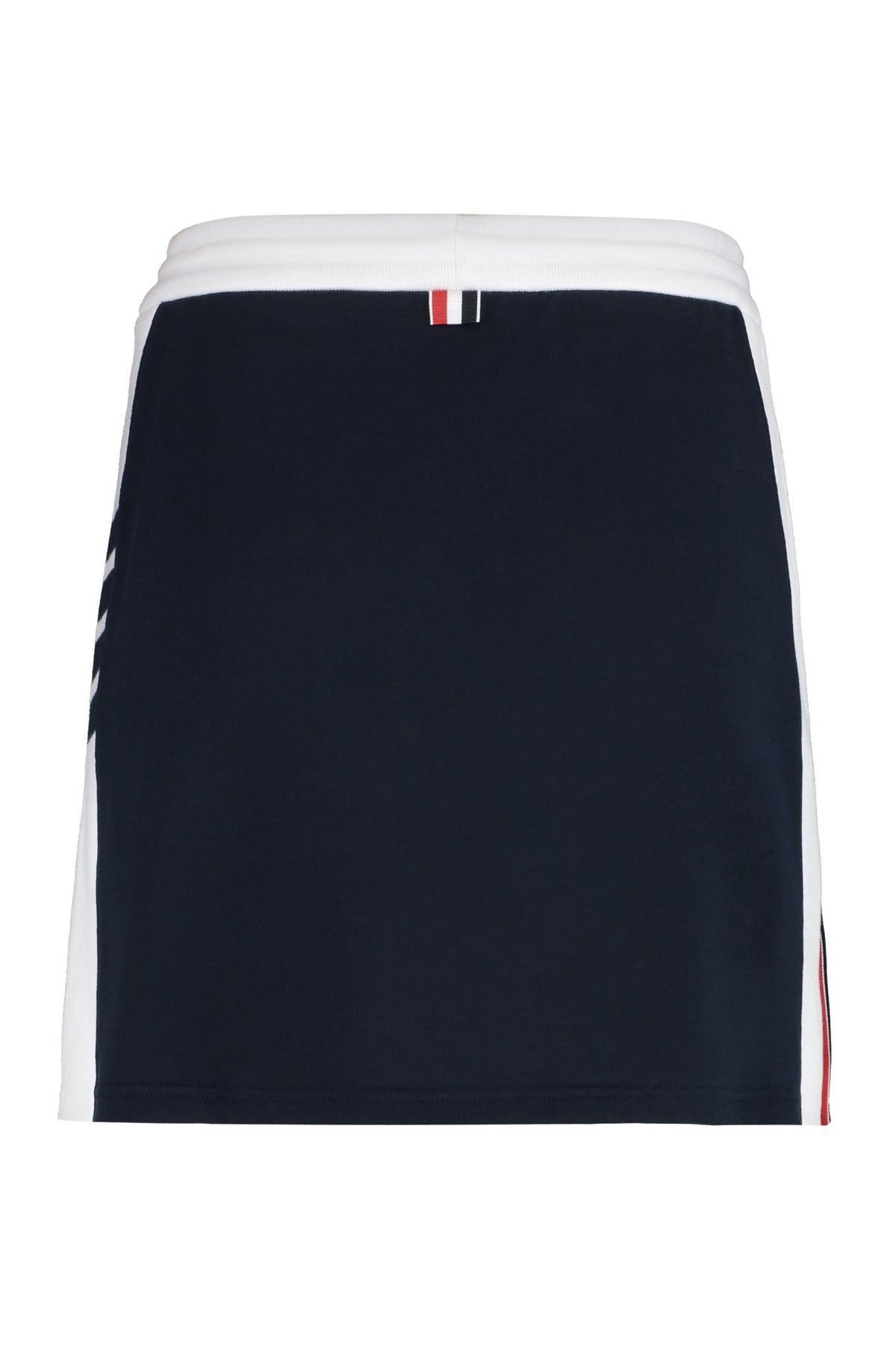 THOM BROWNE Navy Wool Mini Skirt