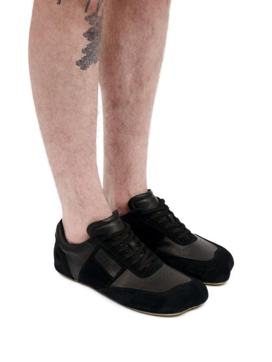 MM6 Black Leather Low-Top Sneakers SH3WS0012 P6435 T8013