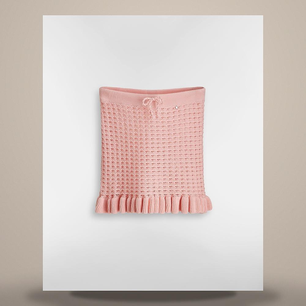 DIOR Pink Cotton Crochet Knit Straight Mini Skirt 644J10A7909 X4020