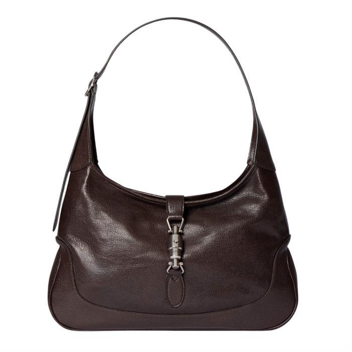 GUCCI Jackie 1961 Medium Shoulder Bag Brown Leather