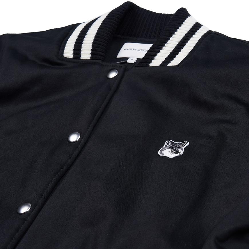 Maison Kitsune Satin Bomber Jacket Black Women