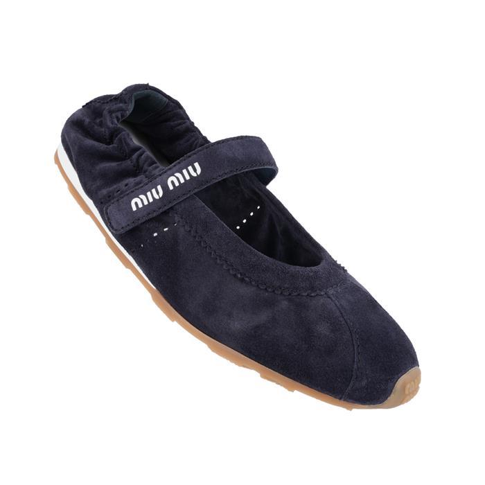 Miu Miu Plum Suede Ballerina Low-Top Sneakers