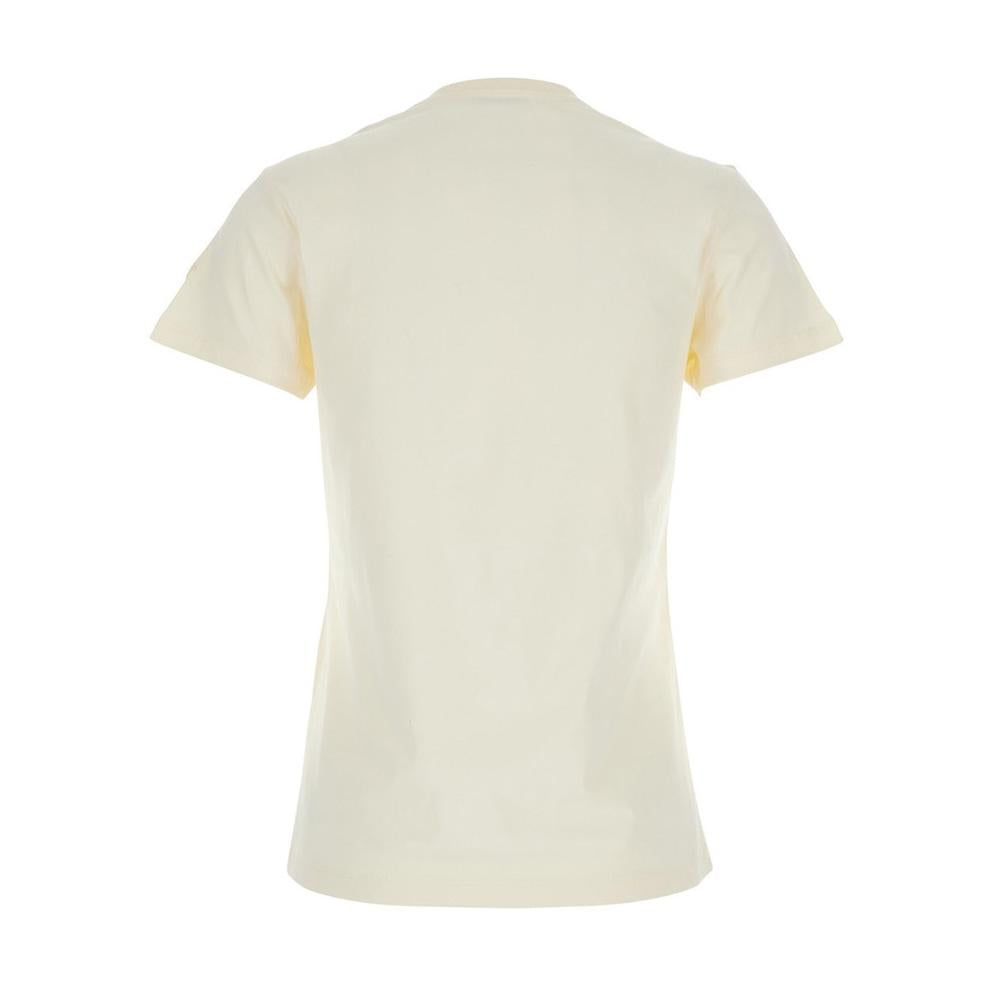 Moncler Logo Patch Ivory Cotton T-Shirt 8C000 09 89AUO 034