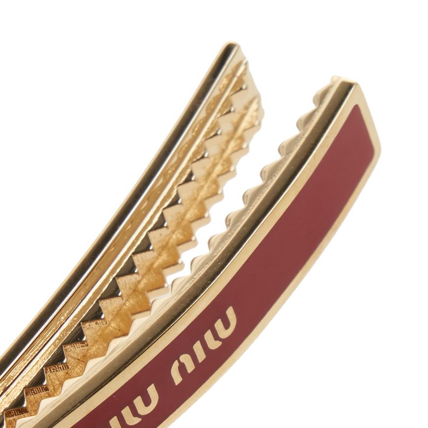 Miu Miu Engraved Hair Clip Women’s Black Accessory