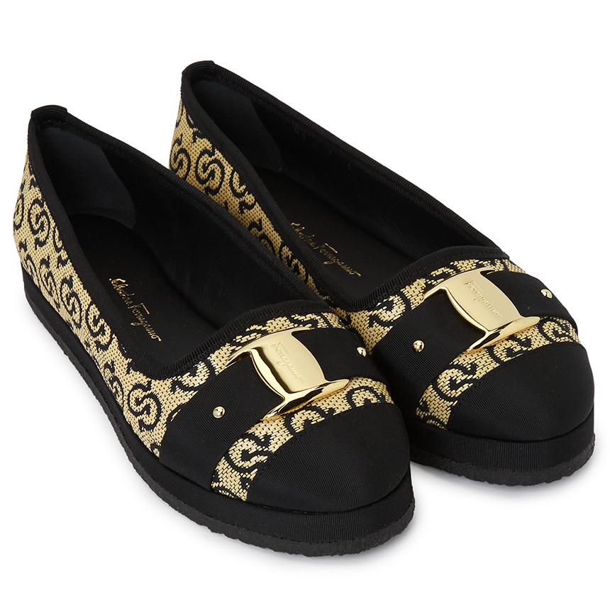 Ferragamo Gancini Women’s Loafers Width C KACY P RAF 1CM NERO 0751282