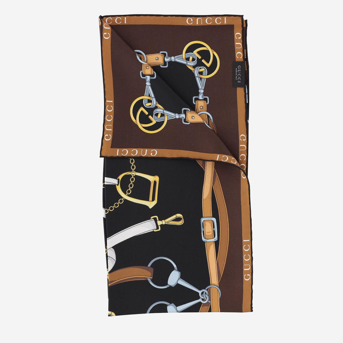 GUCCI Wool Knit Scarf Ivory