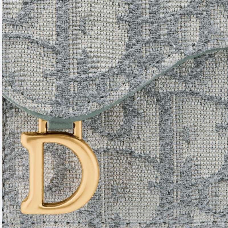 DIOR Oblique Saddle Navy Gray Card Holder S5611CTZQ