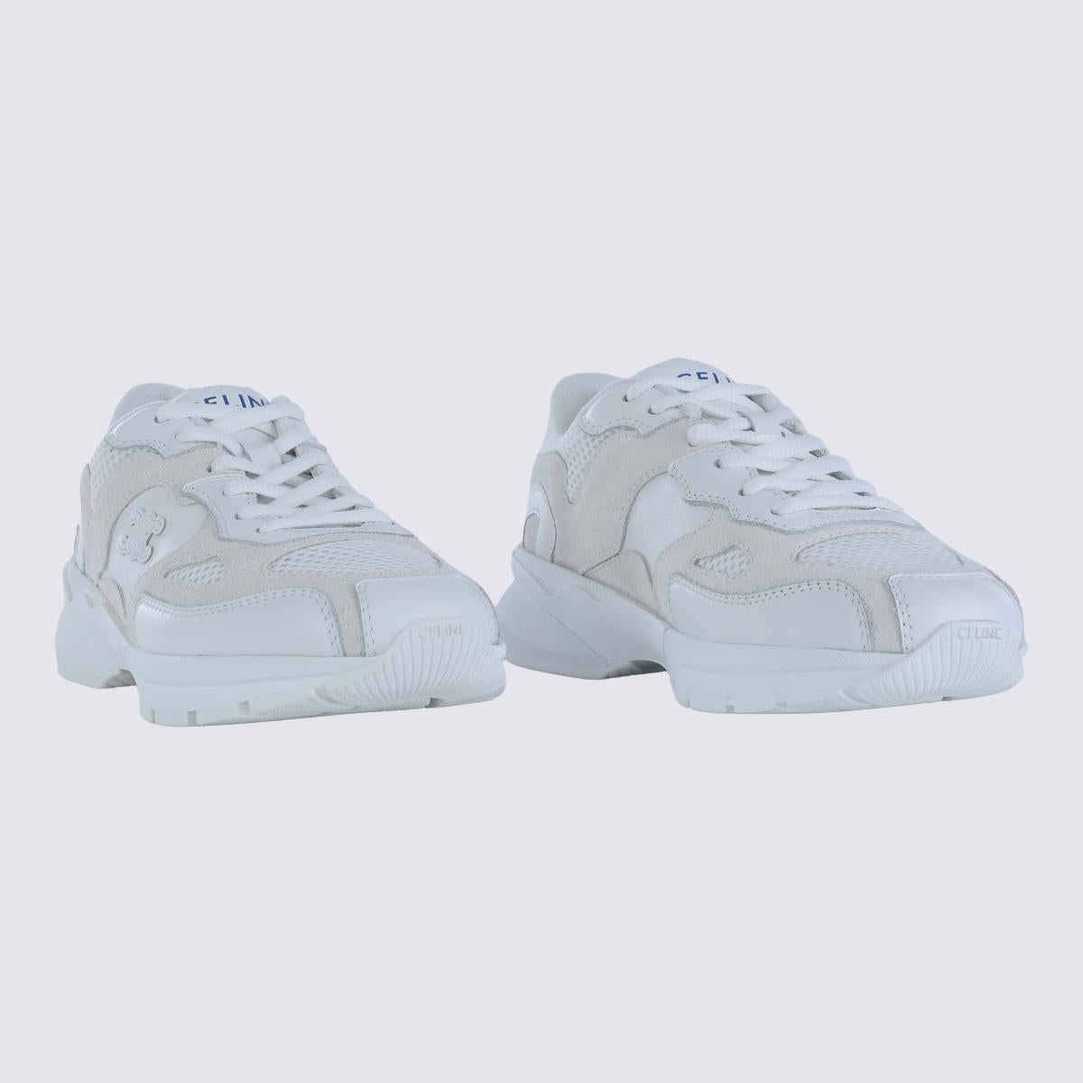 CELINE White Leather Low Top Sneakers