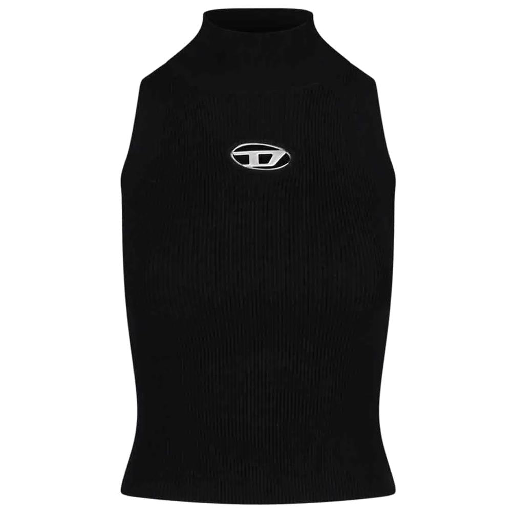 DIESEL Metal Logo Tank Top Black Women’s Sleeveless Shirt A13020 0DLAX 9XX