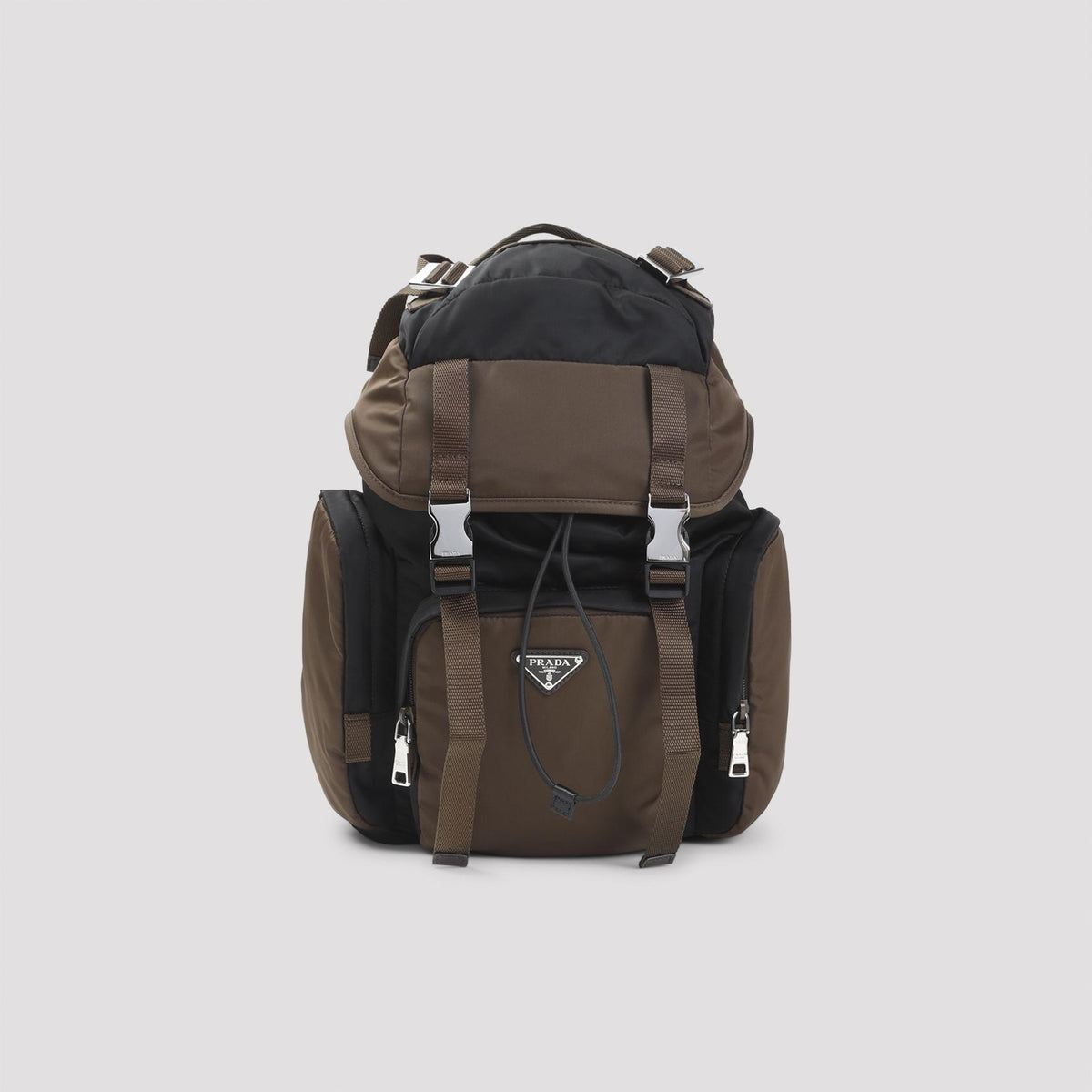 PRADA Black Nylon Leather Backpack