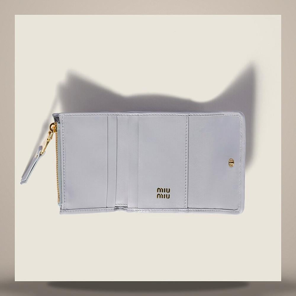 Miu Miu Small Matelassé Nappa Leather Card Holder Wallet 5MH058 AFPP F0164
