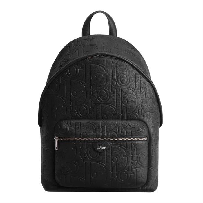 DIOR Rider Zip Backpack Black Leather Men's Backpack