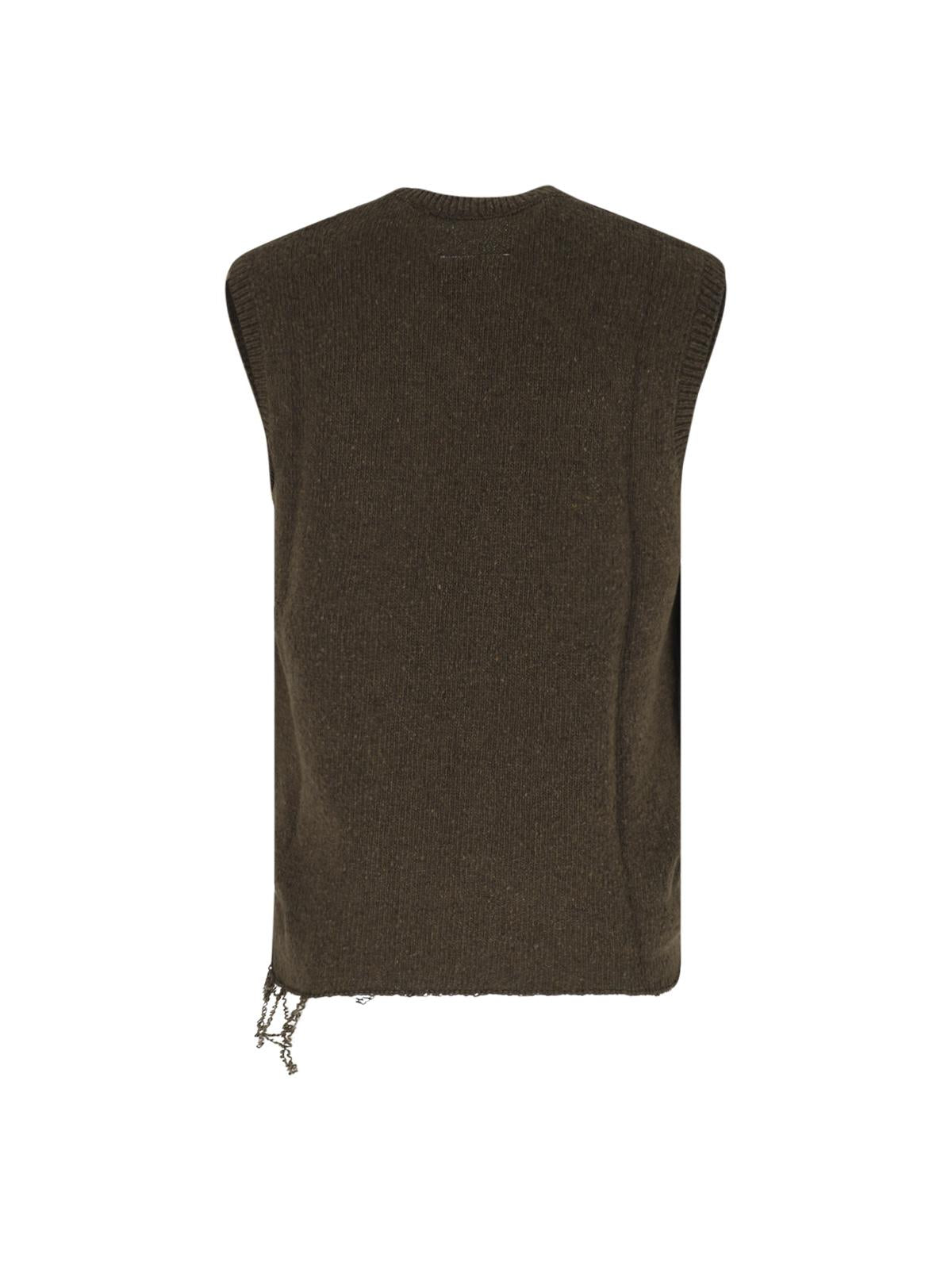 Maison Margiela Wool Knit Vest Men FW26 Gray