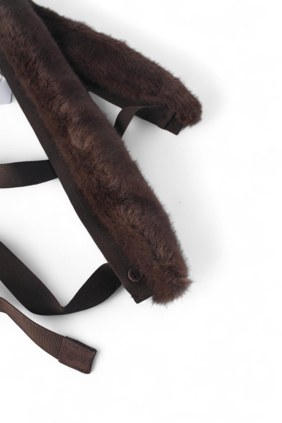 Max Mara MIRAGE Faux Fur Hood Trim Scarf MINK 001