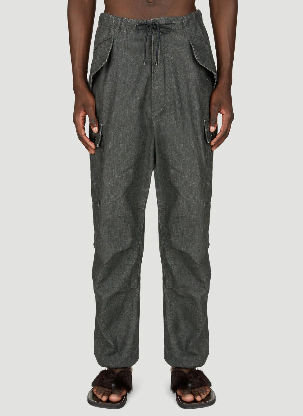 Dries Van Noten Coated Linen Cargo Pants Men’s 241 020944 8372 605