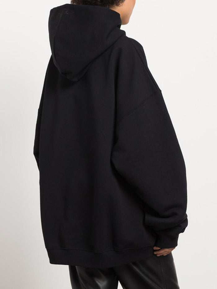Vetements Small Logo Popover Hoodie Black Men's Clothing
