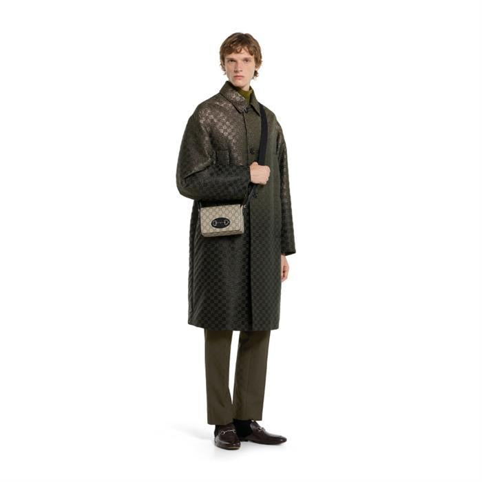 GUCCI Horsebit 1955 Mini Crossbody Bag Brown Leather