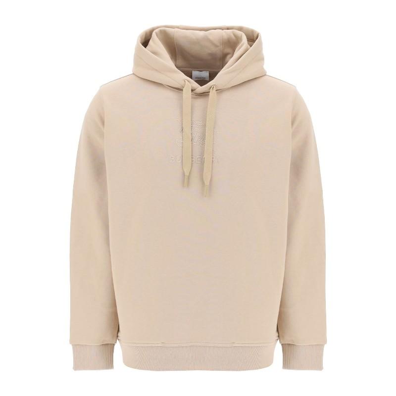 BURBERRY Beige EKD Embroidered Logo Hoodie Unisex
