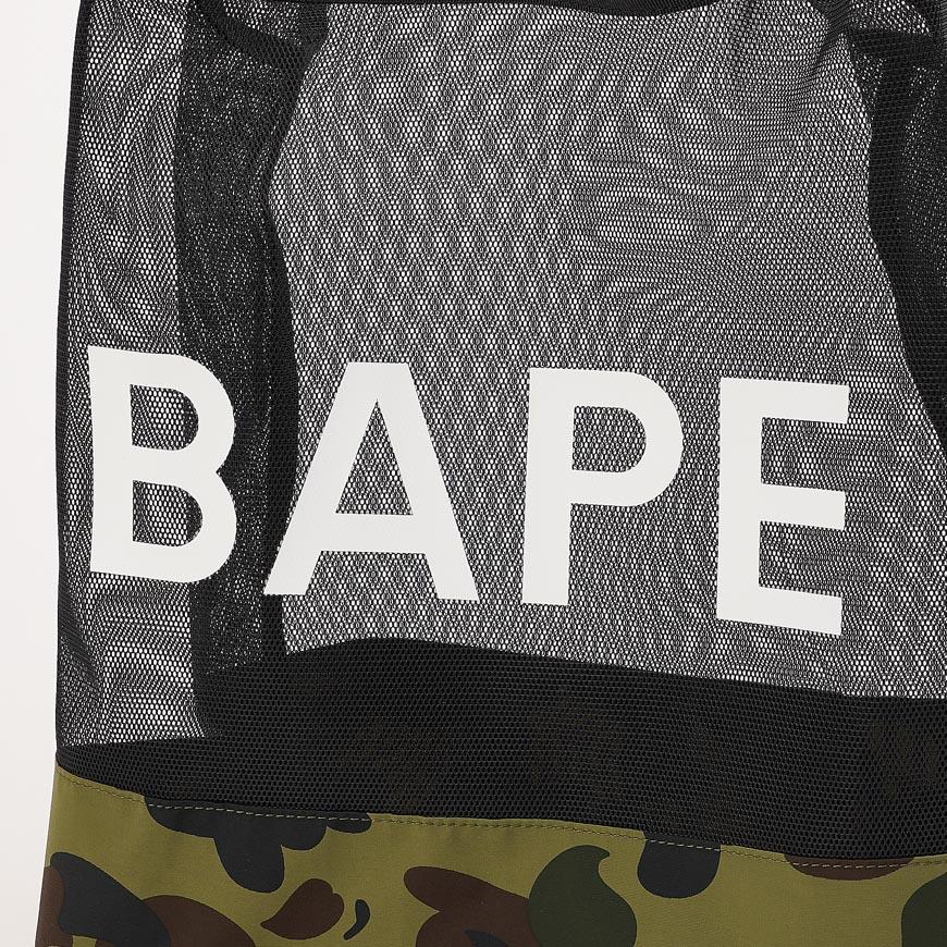 BAPE Unisex First Camo Mesh Tote Bag Green 001BAM 301009 MGRN