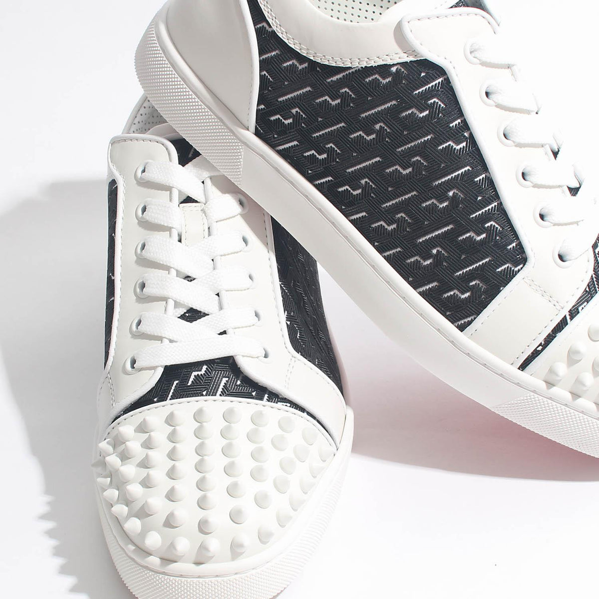 Christian Louboutin Junior Spike Low-Top Sneakers White/Black