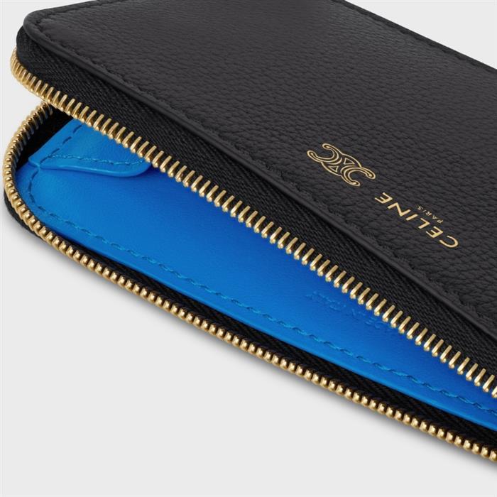 CELINE Long Zip Card Wallet Supple Grained Calfskin GFS3