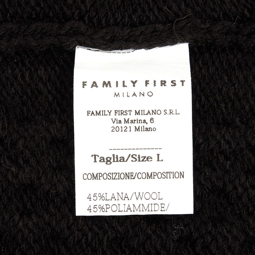 FAMILY FIRST Braid Knit Men’s Cardigan Black