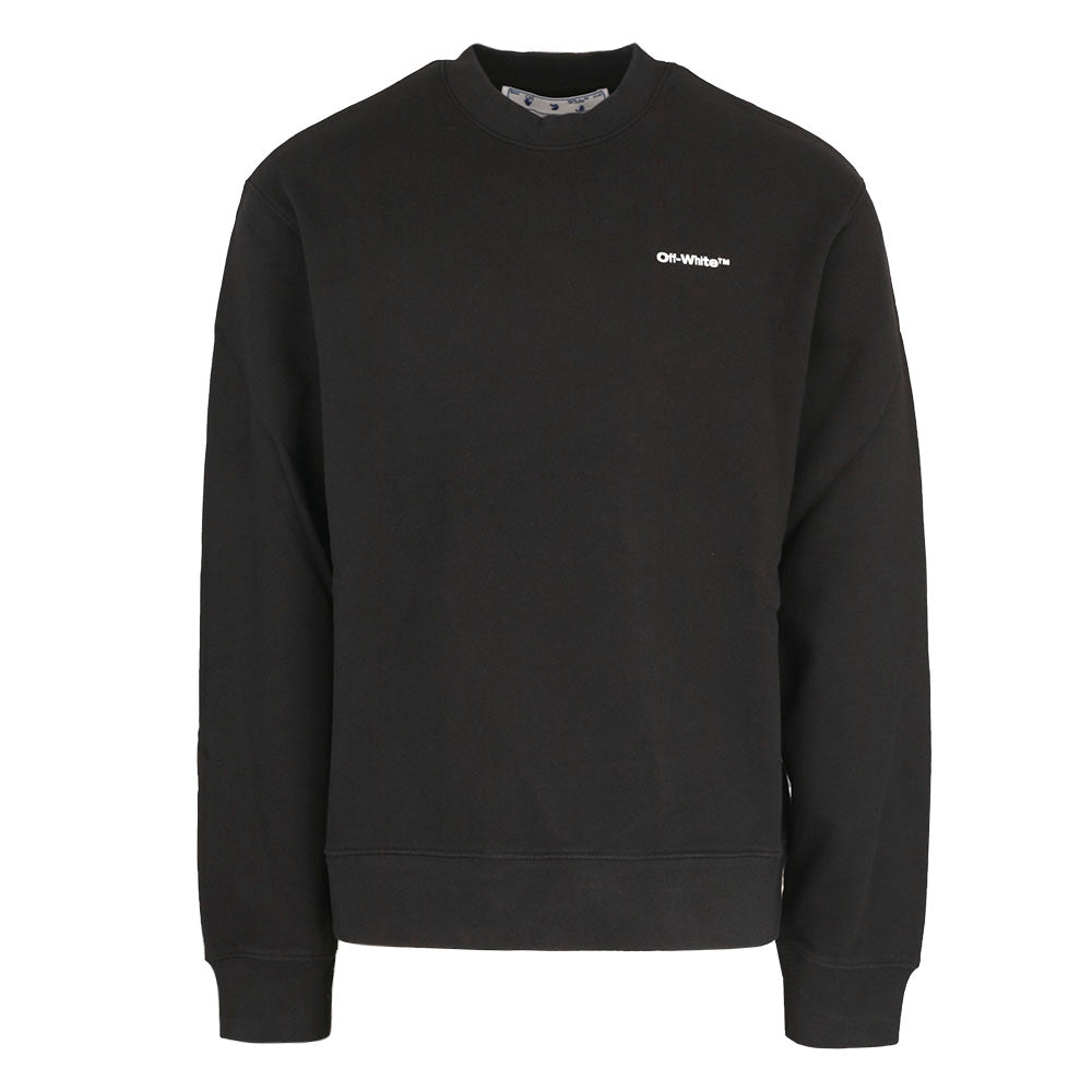 OFF WHITE Logo Crewneck Sweatshirt Black Cotton Men's