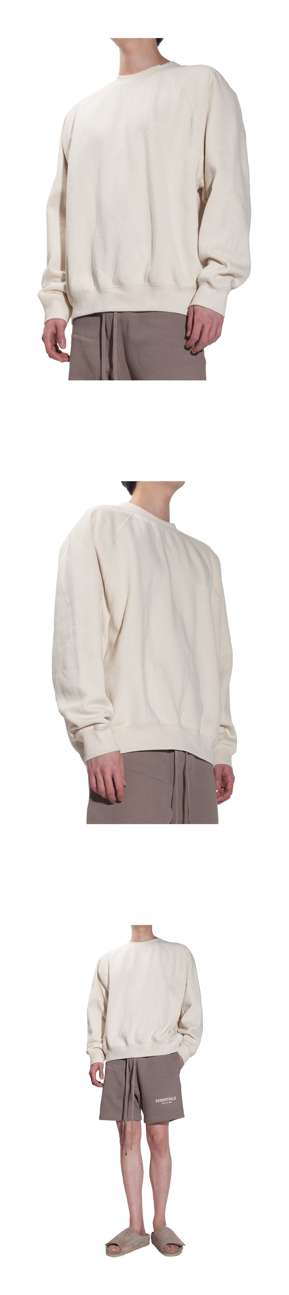 Fear of God Essentials Eggshell Fleece Unisex Crewneck Sweatshirt 192SU222 040