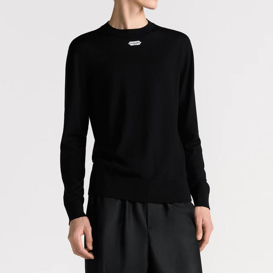 DIOR MEN Paris Label Crewneck Knit Sweater for Men 543M620A2019 900