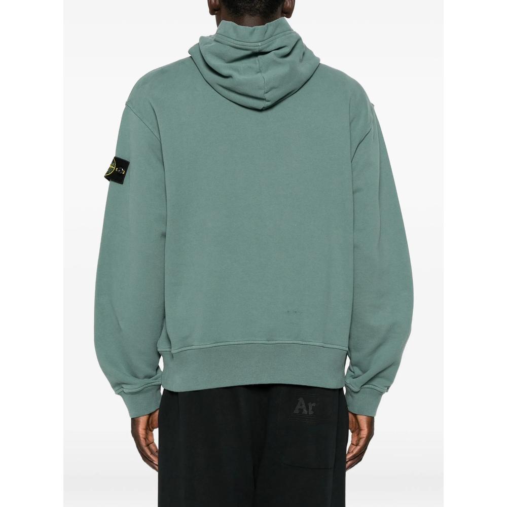 STONE ISLAND Cotton Fleece Pullover Hoodie Men's Navy