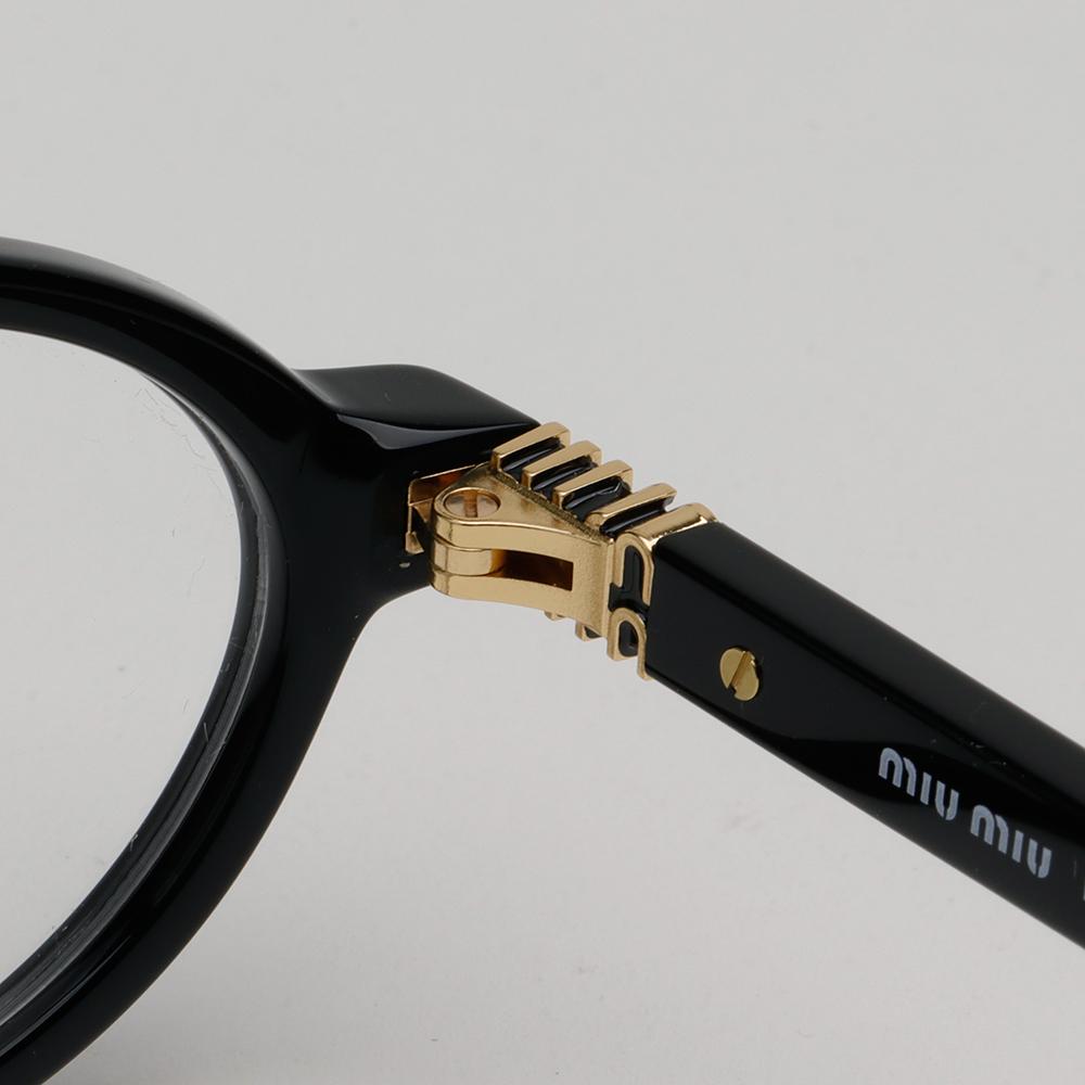 Miu Miu Black Acetate Oval Round Eyeglass Frames Unisex VMU01X 1AB 1O1