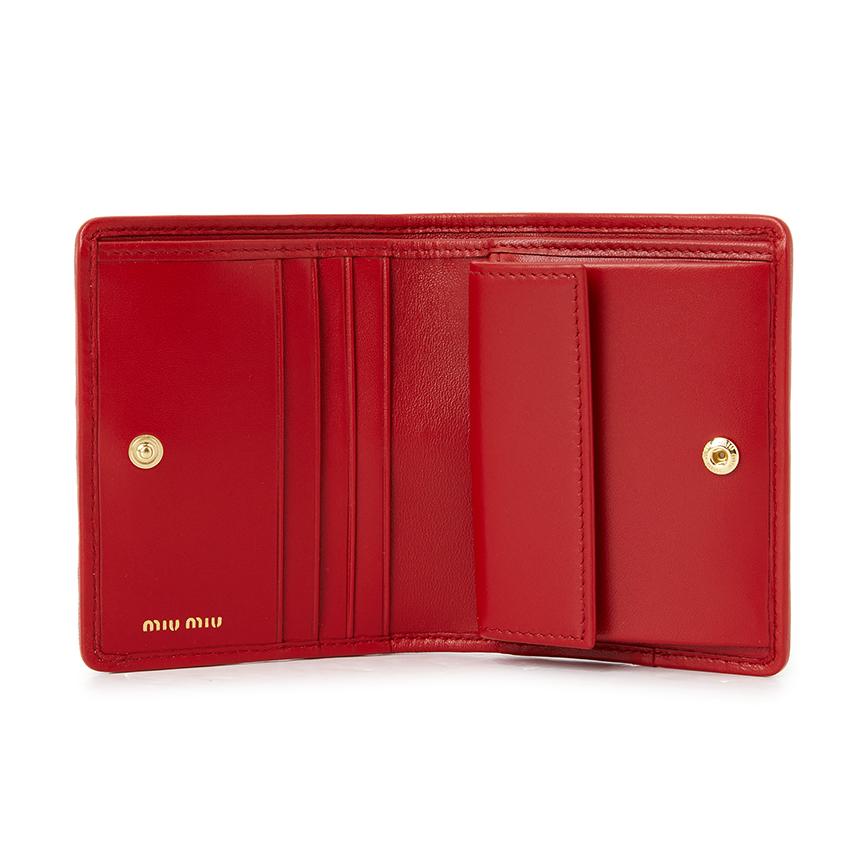 Miu Miu Matelassé Leather Compact Wallet 5MV204 AFPP F0011