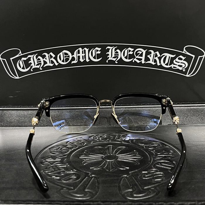 Chrome Hearts Black Gold Plate Eyeglasses Unisex