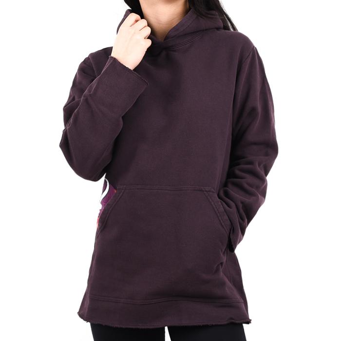 GOLDEN GOOSE Women’s Burgundy Rainbow Graphic Oversized Hoodie Sweatshirt