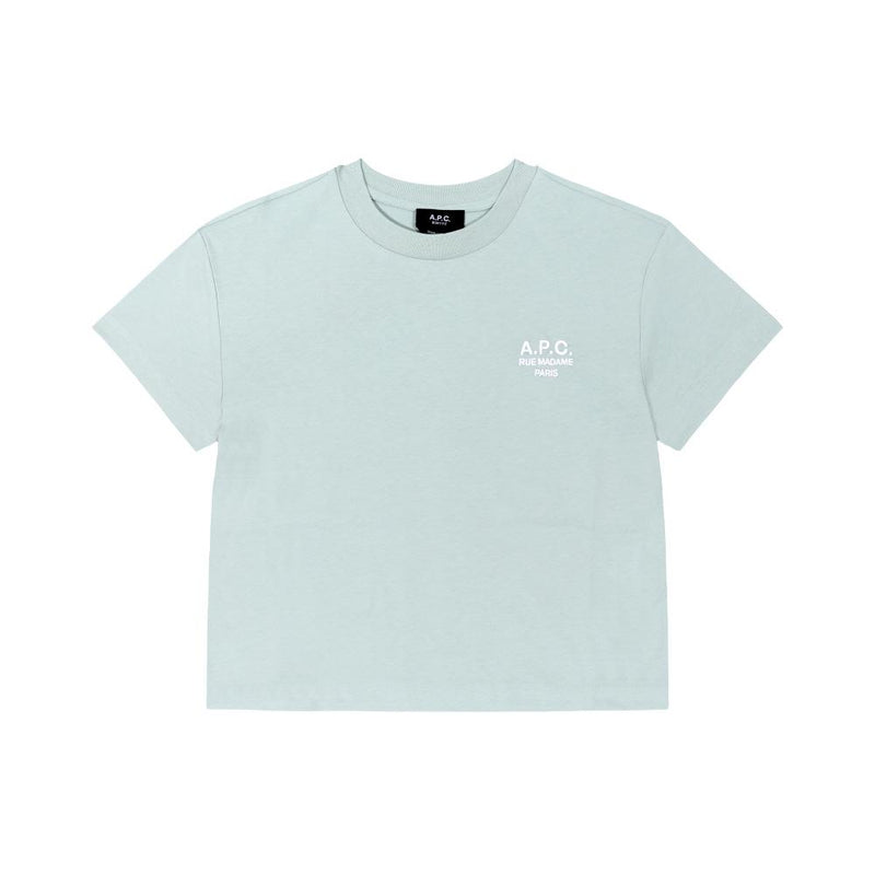 A.P.C. Women’s Boxy Cropped Short Sleeve T-Shirt COHBM F26389 KLA VERT DEAUBLANC