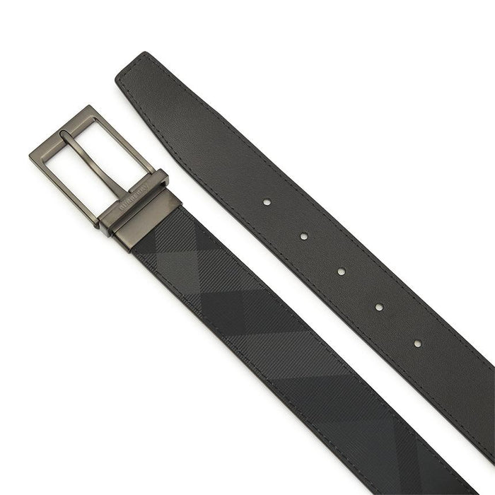 BURBERRY Check Reversible Leather Men’s Belt Brown/Black
