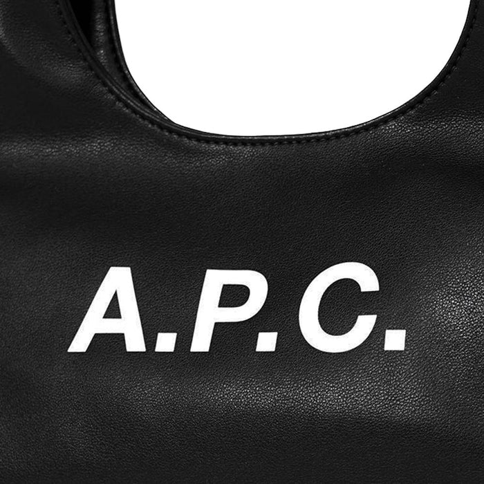 A.P.C. Baby Ninon Logo Print Shoulder Bag Black