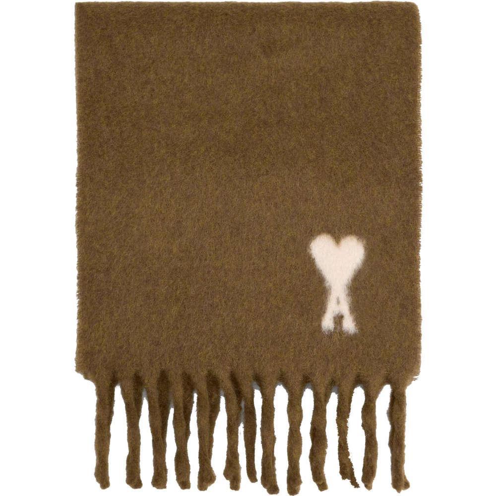 AMI Big Heart Brown Women’s Scarf USF673 AW0004 216