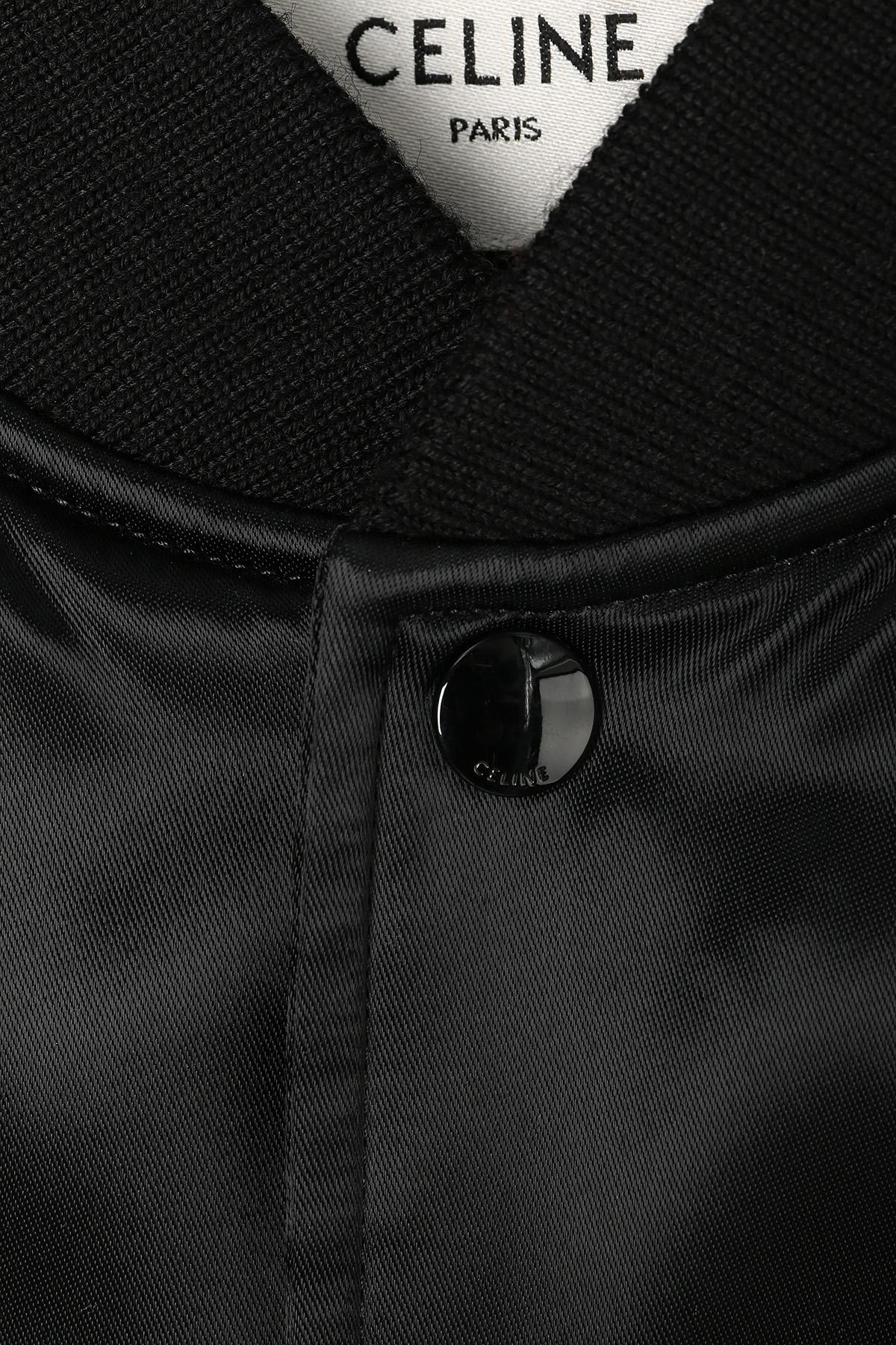 CELINE Men's Boy Doll Satin Nylon Teddy Bomber Jacket Black 2W750048S 38NO