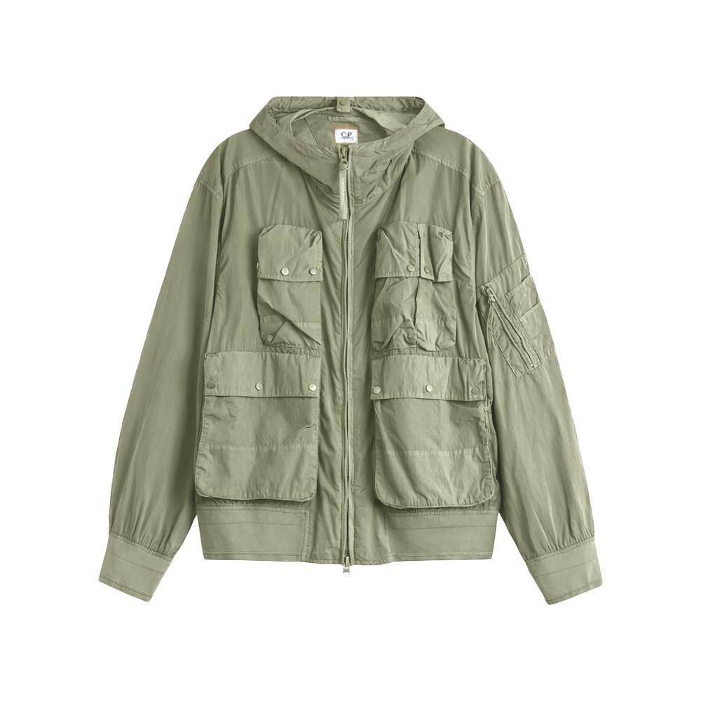CP Company Moss Gray Goggle Lens Hooded Field Jacket 20CMOW005A 005904D 610