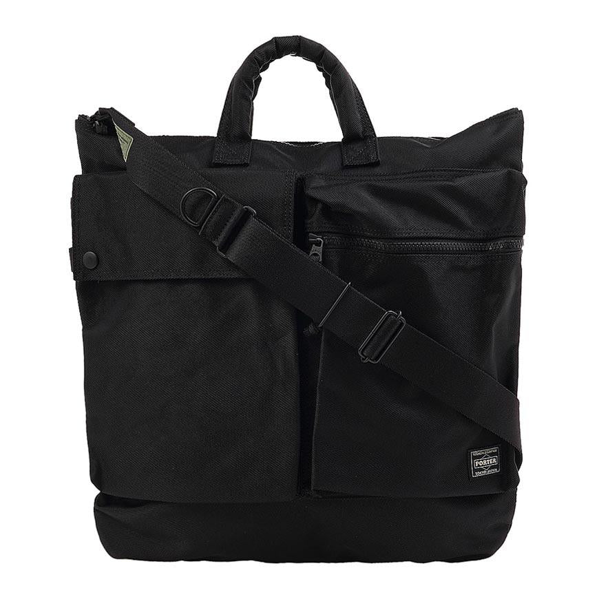 PORTER Unisex Unit 2-Way Helmet Bag Black Crossbody