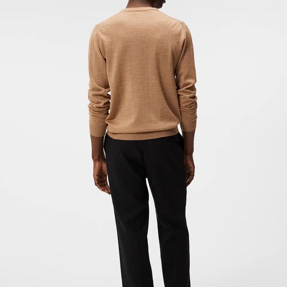 J LINDEBERG Men’s Lightweight Merino Knit Zip-Up Sweater Khaki