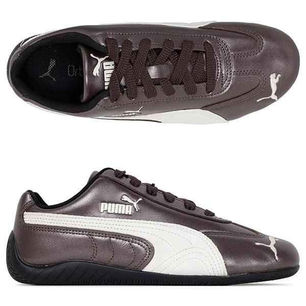 PUMA Warm Brown/Warm White Metallic Speedcat Low-Top Sneakers