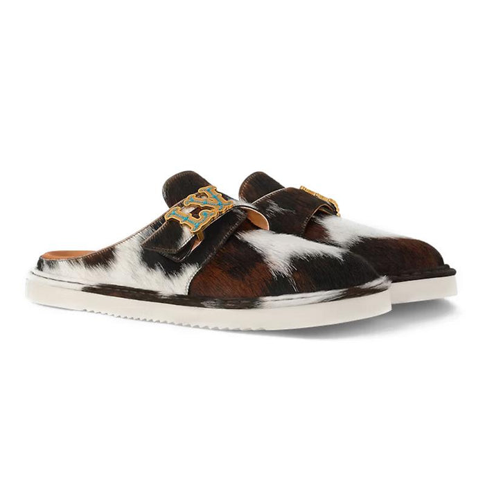 Louis Vuitton Men’s Easy Mule Cowhide Pony Slip-On Slippers