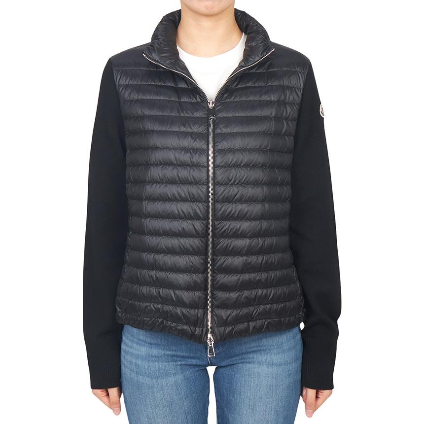Moncler Women’s Padded Zip-Up Knit Cardigan Black